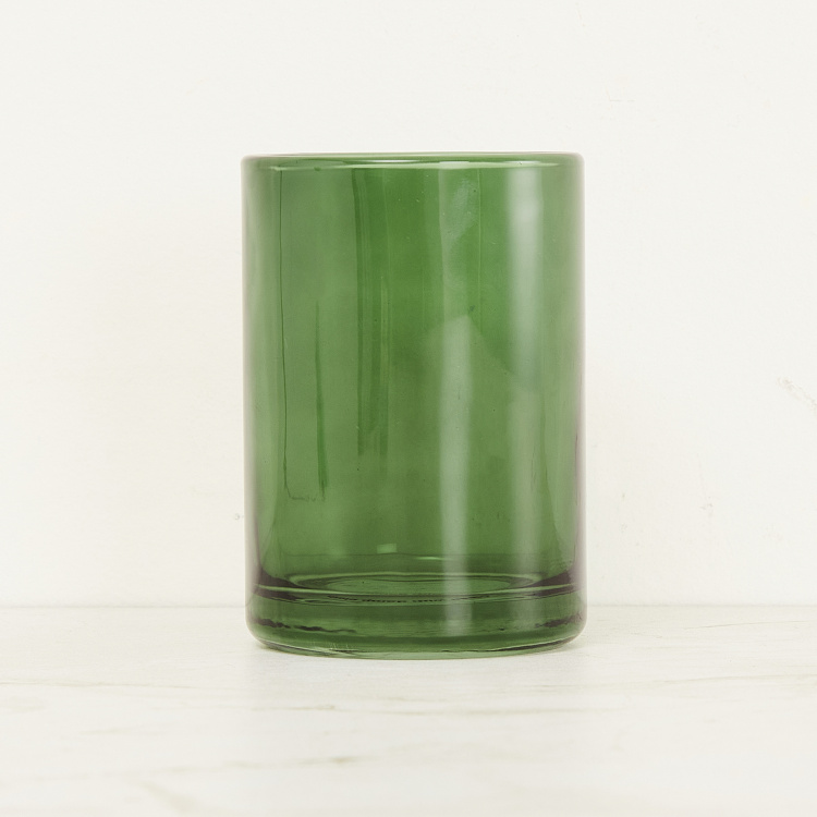 Wilderness Solid Glass Cylindrical Tumbler : 7 cmL x 7 cmW x 10 cmH Green