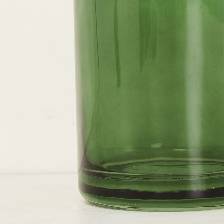 Wilderness Solid Glass Cylindrical Tumbler : 7 cmL x 7 cmW x 10 cmH Green