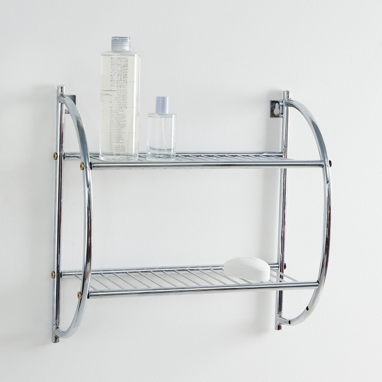 Burlington Solid Square Single Pc. Bath shelves - 40 cm x 40 cm - Metal - Silver