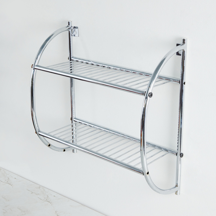 Burlington Solid Square Single Pc. Bath shelves - 40 cm x 40 cm - Metal - Silver