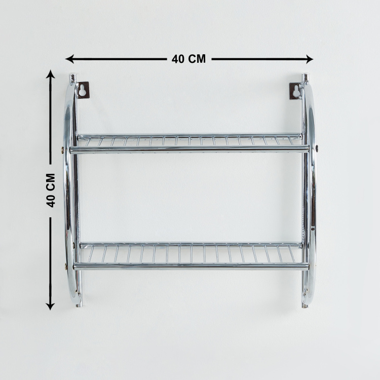 Burlington Solid Square Single Pc. Bath shelves - 40 cm x 40 cm - Metal - Silver