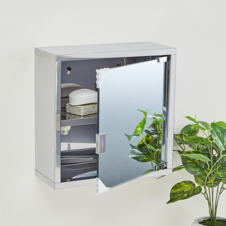 Orion Ella Solid Stainless Steel Rectangular Wall Mounted Mirror Cabinet : 30 cmL x 12 cmW x 30 cmH Multicolour