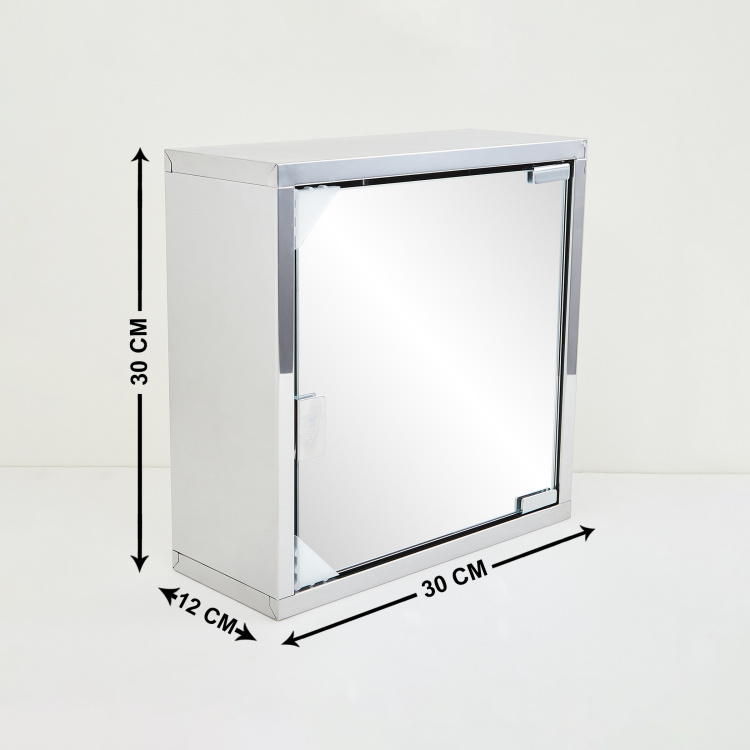 Orion Ella Solid Stainless Steel Rectangular Wall Mounted Mirror Cabinet : 30 cmL x 12 cmW x 30 cmH Multicolour