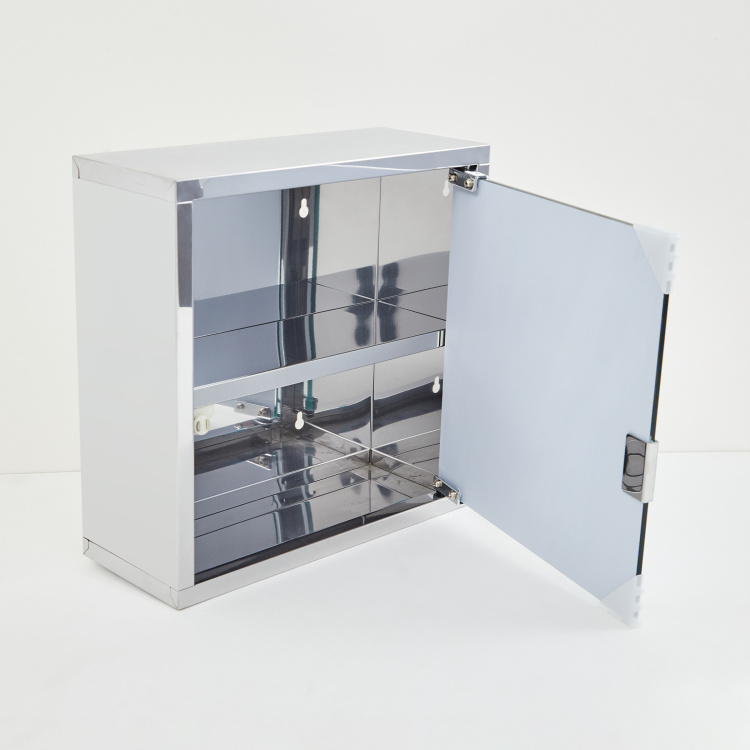 Orion Ella Solid Stainless Steel Rectangular Wall Mounted Mirror Cabinet : 30 cmL x 12 cmW x 30 cmH Multicolour