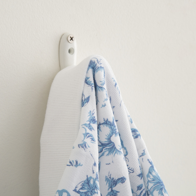 Orion Medallion Solid Set of 2Pcs Wall Hook - 5 cm x 5 cm x 1.8 cm - Metal - White