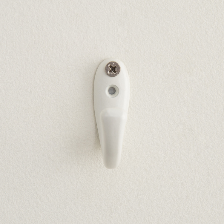 Orion Medallion Solid Set of 2Pcs Wall Hook - 5 cm x 5 cm x 1.8 cm - Metal - White