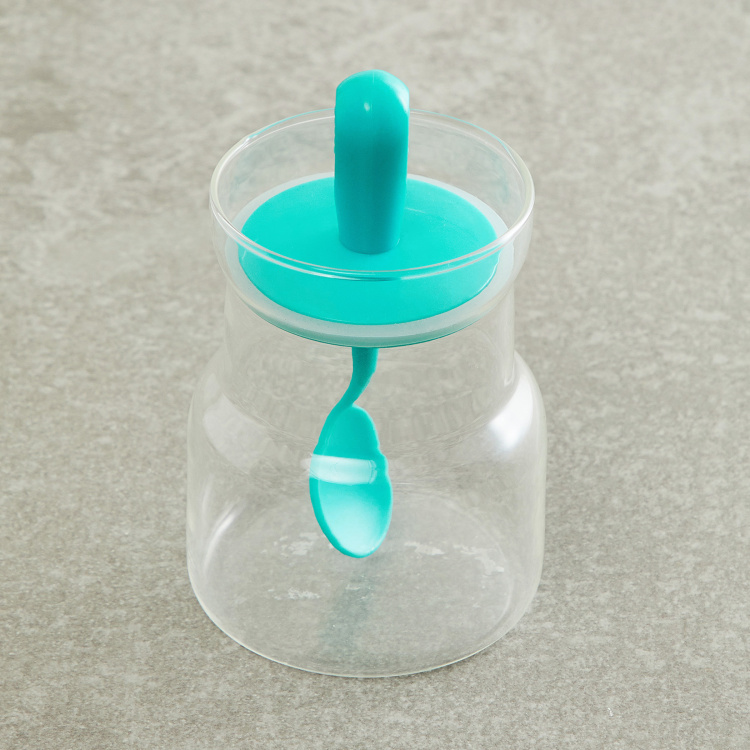 Pamolive-Meridian Solid Spices - Glass - Condiment Jar with Spoon - 7 cm L x 11 cm H - 150 ml - Multicolour