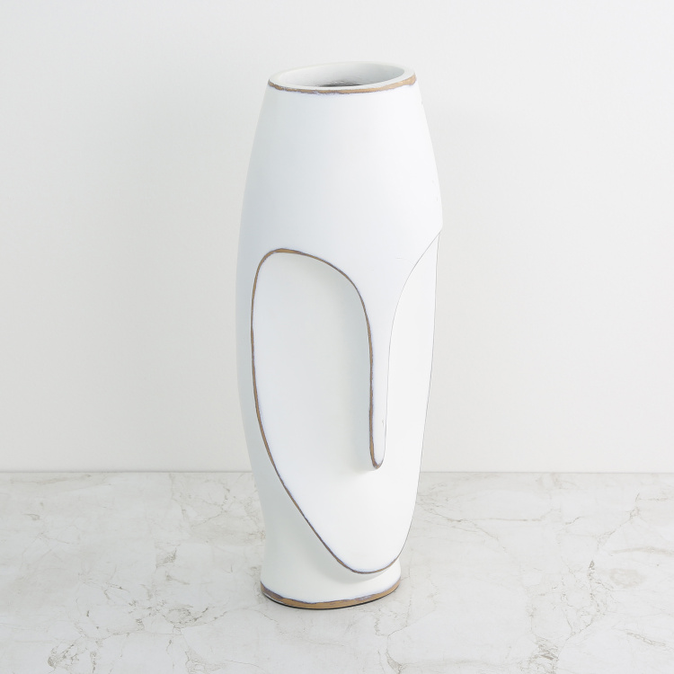 Marshmallow Face Mask-Shaped Polyresin Flower Vase - 15 cm L x 40 cm H