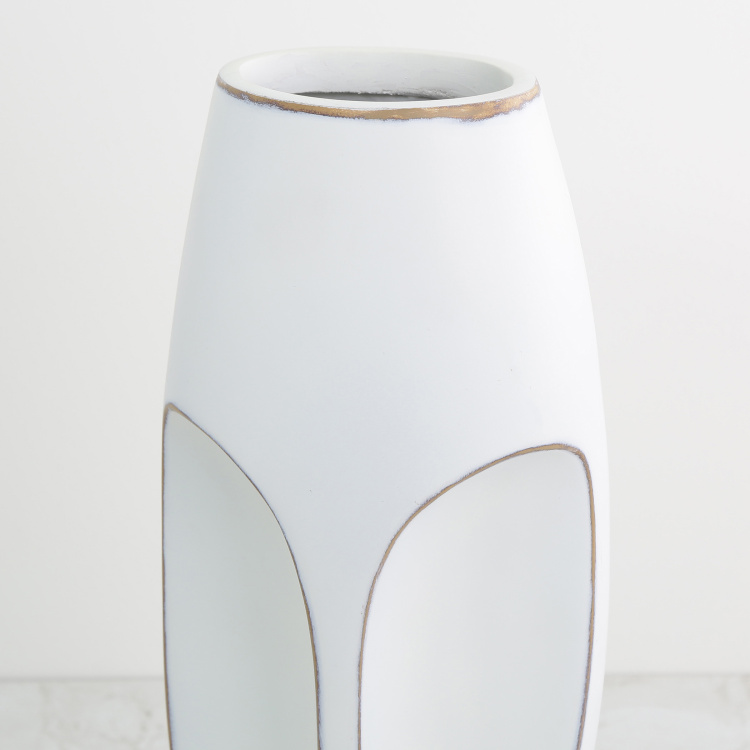 Marshmallow Face Mask-Shaped Polyresin Flower Vase - 15 cm L x 40 cm H