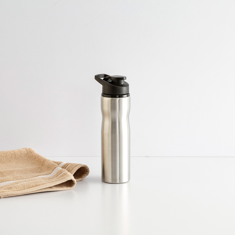 Atlantis-Caspian Solid Bottles - Stainless Steel -  Water Bottle - 25 cm  H x 7 cm - 750ml - Silver