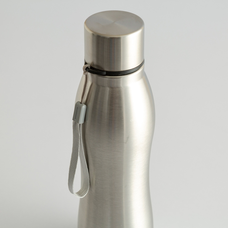 Atlantis-Caspian Solid Bottles - Stainless Steel - Water Bottle - 24 cm H x 8 cm - 600ml - Silver