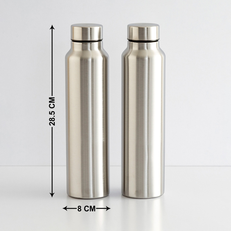 Atlantis Singlewall Stainless-Steel Water Bottle - Set of 2 - 1000ml