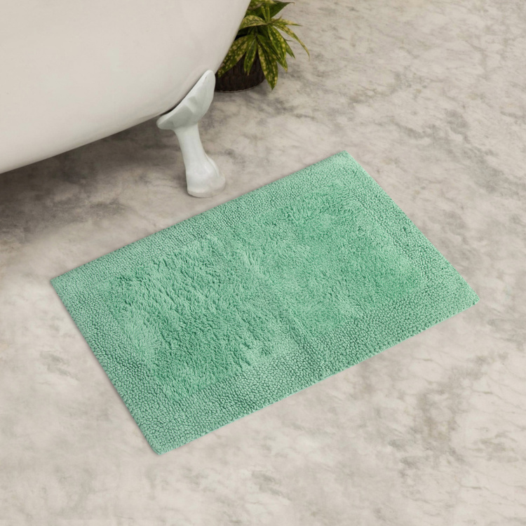 Organic Plush Solid Polyester  Bath mat  : 70 cmL x 45 cmW  Green