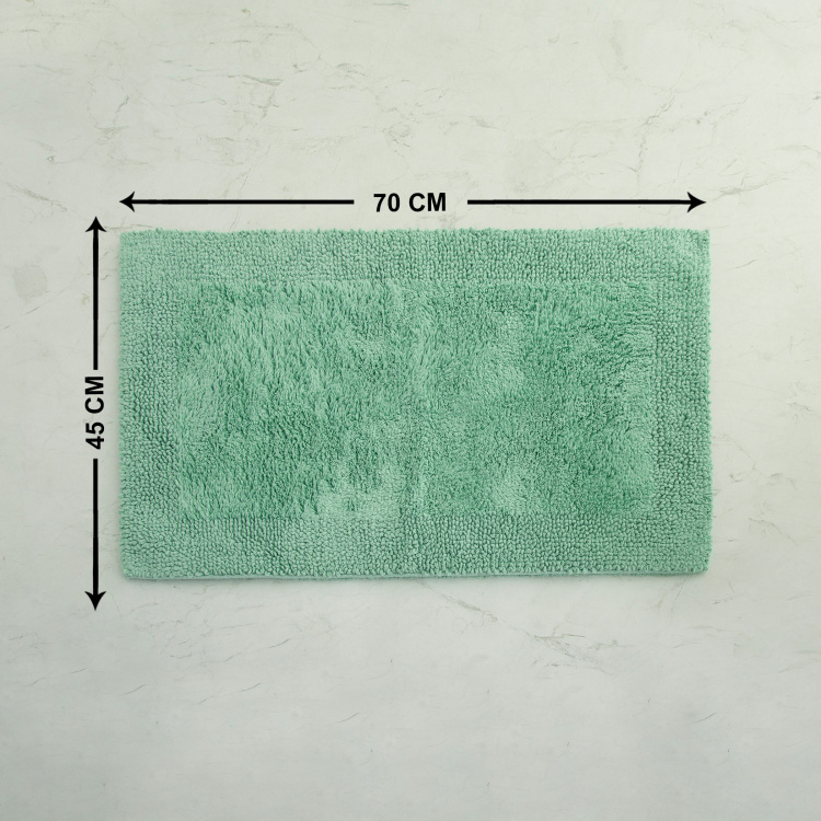 Organic Plush Solid Polyester  Bath mat  : 70 cmL x 45 cmW  Green