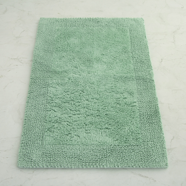Organic Plush Solid Polyester  Bath mat  : 70 cmL x 45 cmW  Green