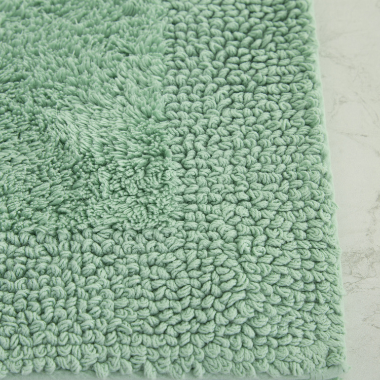 Organic Plush Solid Polyester  Bath mat  : 70 cmL x 45 cmW  Green