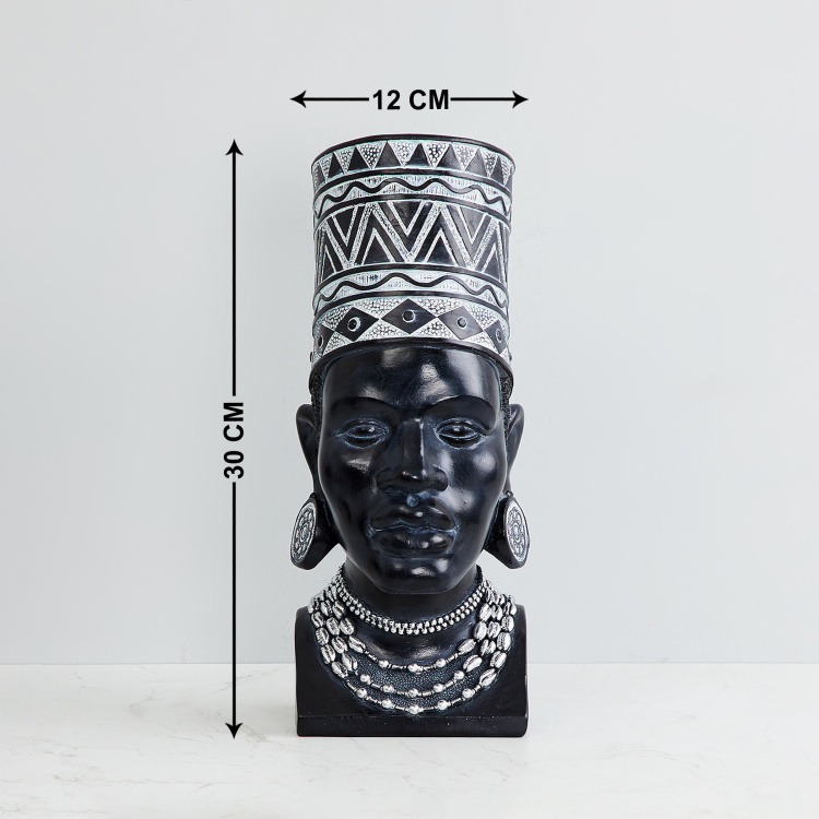 Tribal Printed Lady Head Figurine