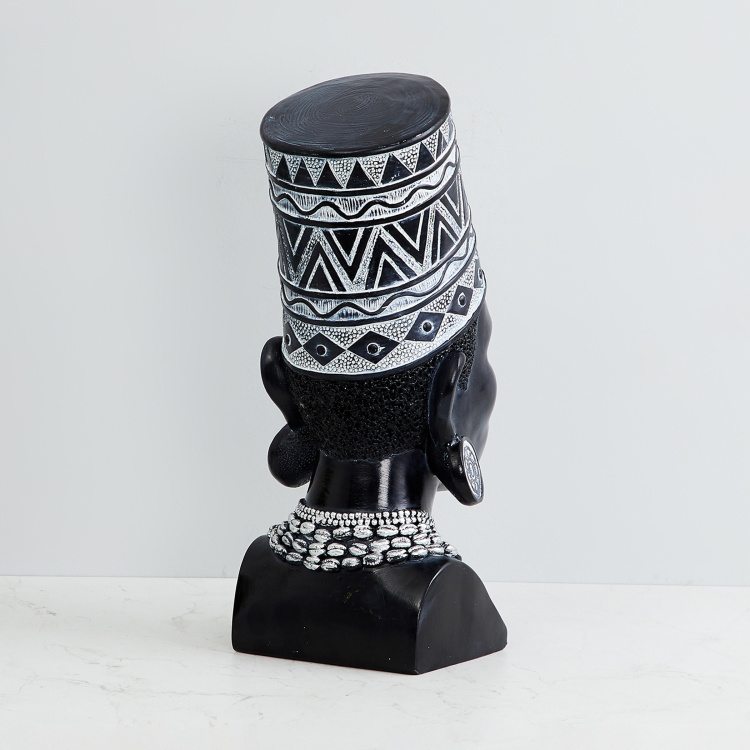 Tribal Printed Lady Head Figurine