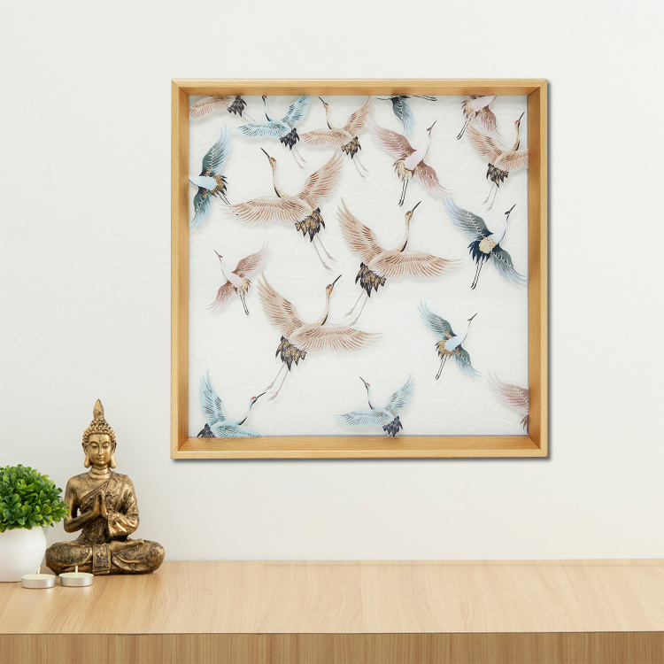 Artistry Molly Flying Birds Glass Art Picture Frame - 40 x 40 cm