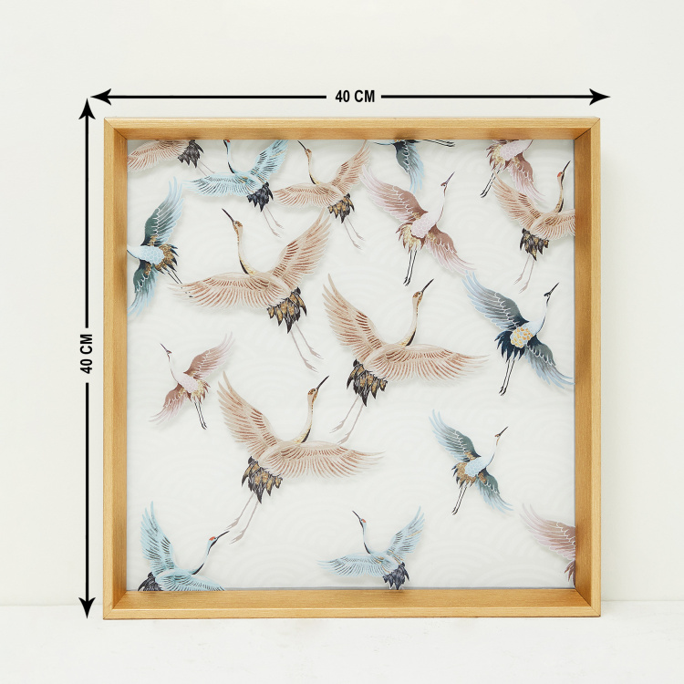 Artistry Molly Flying Birds Glass Art Picture Frame - 40 x 40 cm