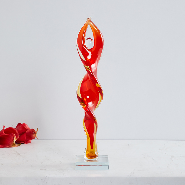 Splendid Abstract Glass Figurine Glass - 8.5 cm L x 8.5 cm W x 37 cm H