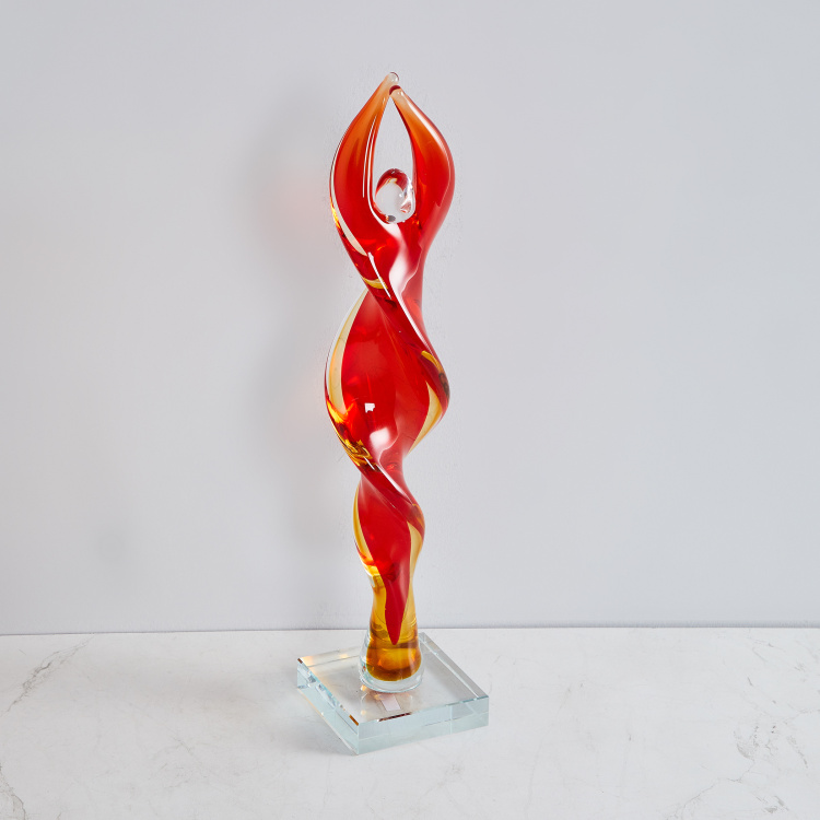 Splendid Abstract Glass Figurine Glass - 8.5 cm L x 8.5 cm W x 37 cm H