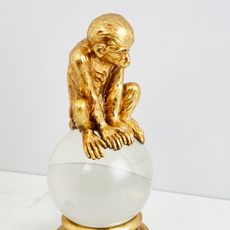 Eternity Monkey On Crystal Ball Figurine