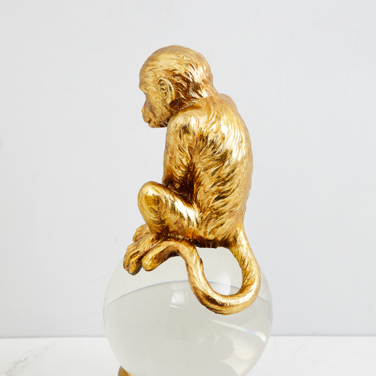 Eternity Monkey On Crystal Ball Figurine