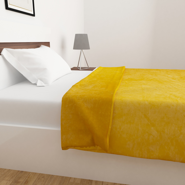 Colour Connect Yellow Textured Flannel Single Blanket - 200x135cm