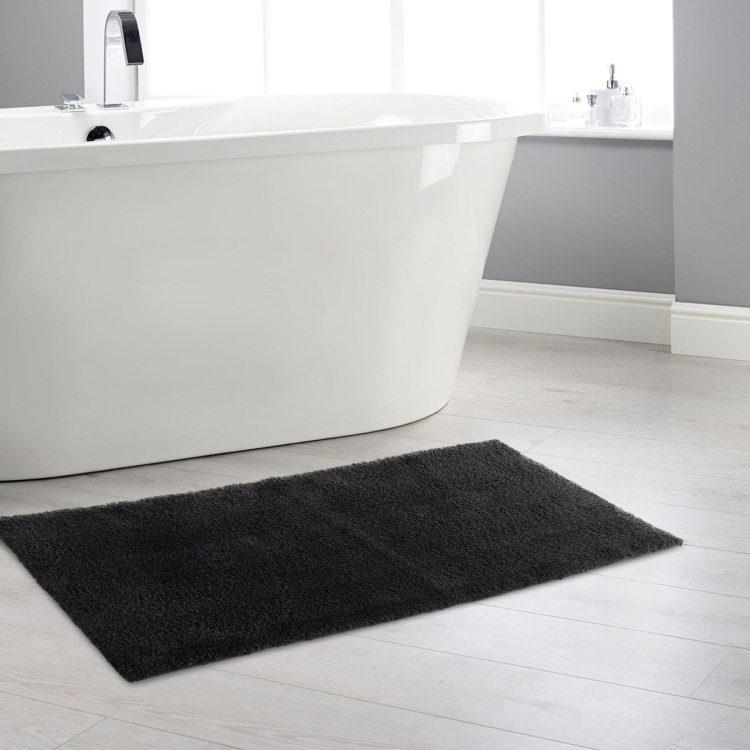 Colour Connect Solid Single Pc. Bath Runner - 130 cm x 45 cm - Polyester - Grey