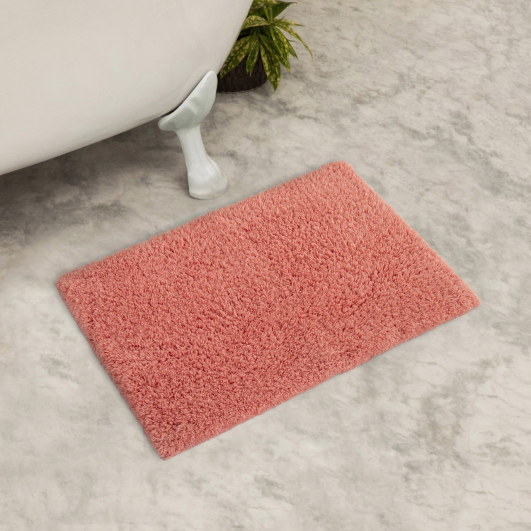 Colour Connect Textured Polyester  Bath Mat  : 60 cmL x 40 cmW  Peach