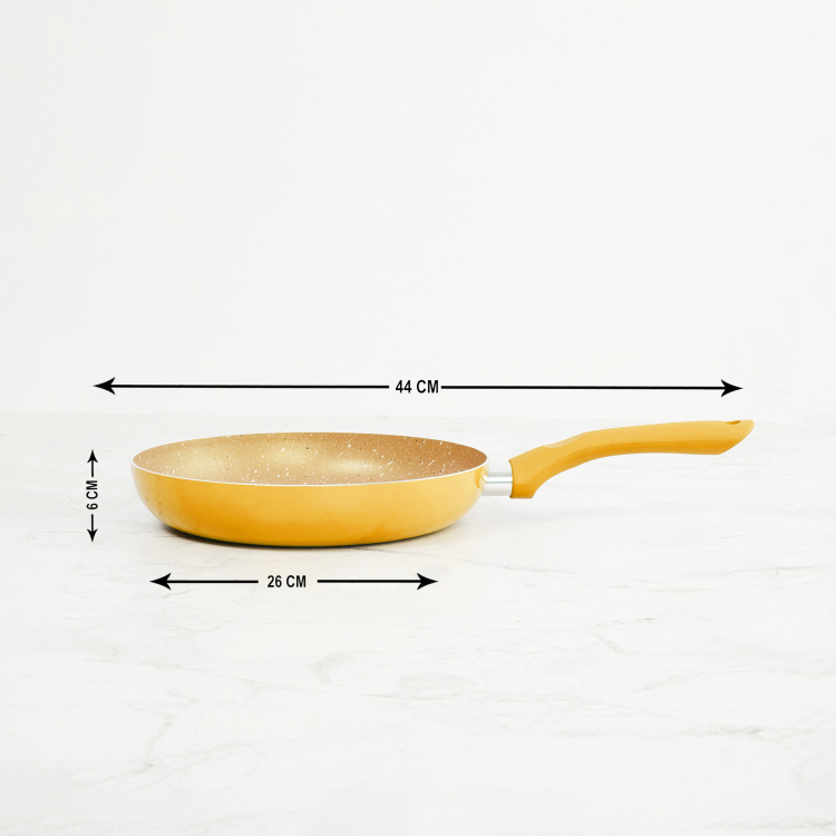 Colour Connect Solid Frying Pan - Aluminium - 44 cm L x 26 cm W x 6 cm H -Yellow