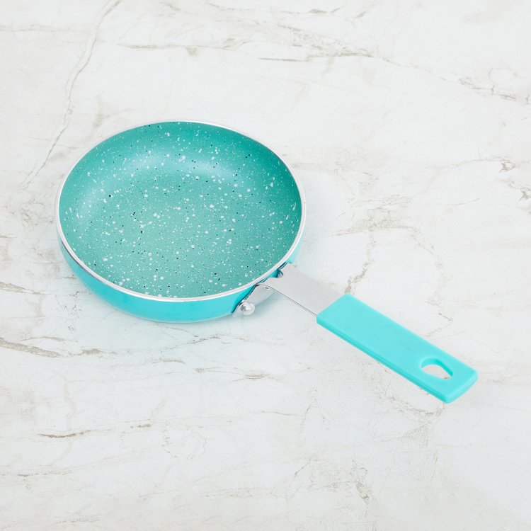 Colour Connect Solid Frying Pan - Aluminium - Mini Fry Pan 24 cm  L x 5 cm  H x 12.5 cm  diameter -Blue