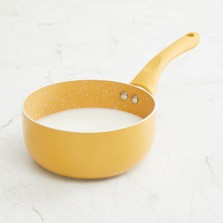 Colour Connect Textured Milk Pan - Aluminium - Milk Pan 32 cm  L x 10 cm  H x 17 cm  diameter -Yellow