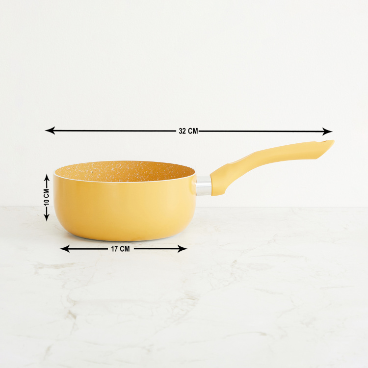 Colour Connect Textured Milk Pan - Aluminium - Milk Pan 32 cm  L x 10 cm  H x 17 cm  diameter -Yellow