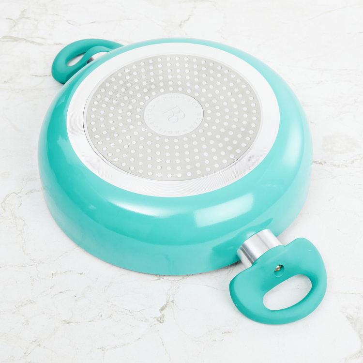 Colour Connect Solid Kadhais - Aluminium - Kadhai with Lid 38 cm L x 24 cm W x 7 cm H x 24 cm diameter -Blue