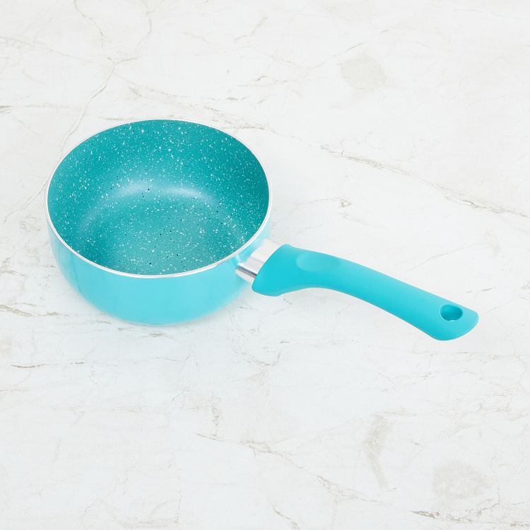 Colour Connect Textured Milk Pan - Aluminium - Milk Pan 32 cm  L x 7 cm  W x 16 cm  diameter -Blue