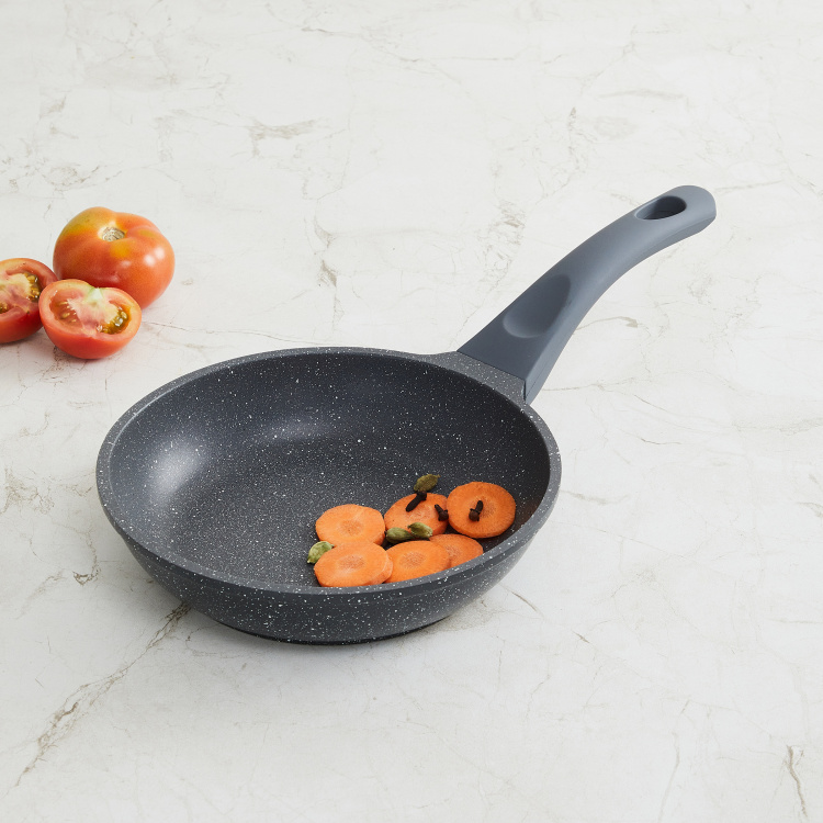 Marshmallow Textured Frying Pan - Aluminium - Fry Pan - 40 cm  L x 5 cm  H x 20 cm - Black