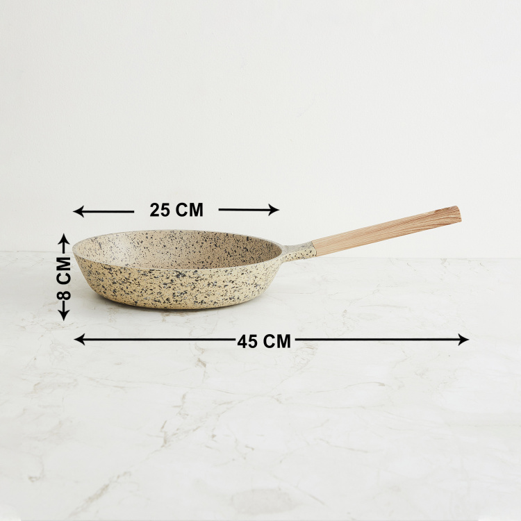 Marshmallow Fry Pan with TRP Wood Handle and Granite Coating