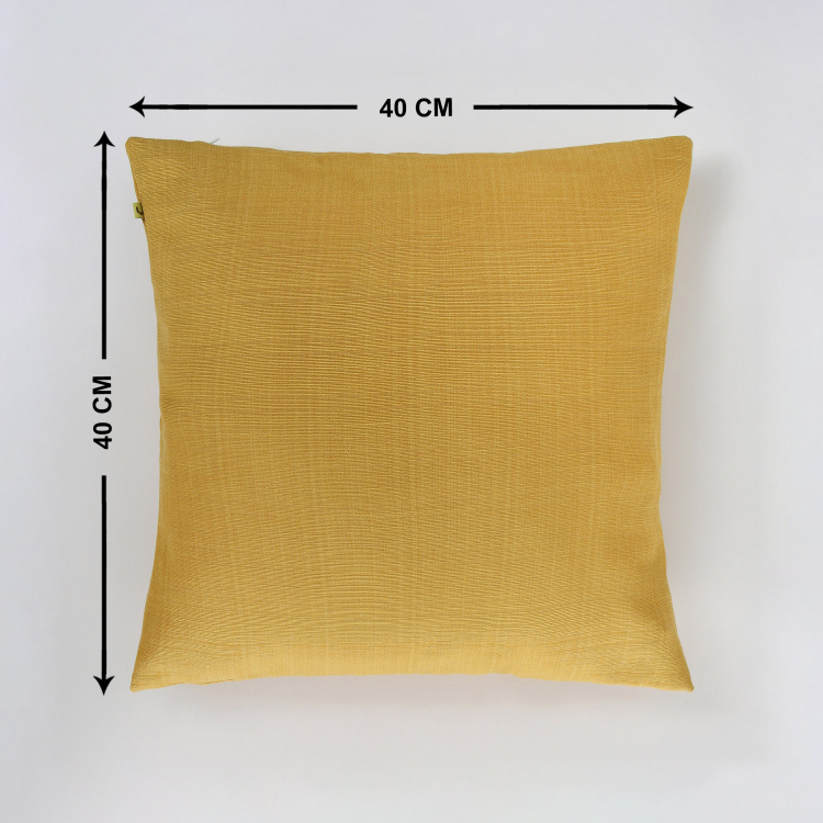 Colour Connect Solid Polyester Cushion Cover : 40 cm x 40 cm Yellow