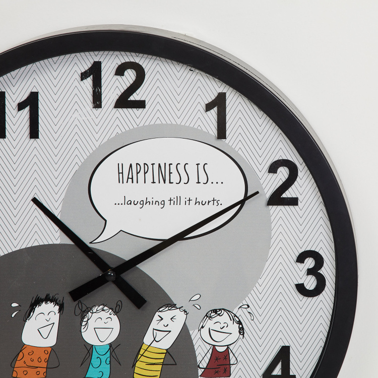 Happiness Printed Wall Clock