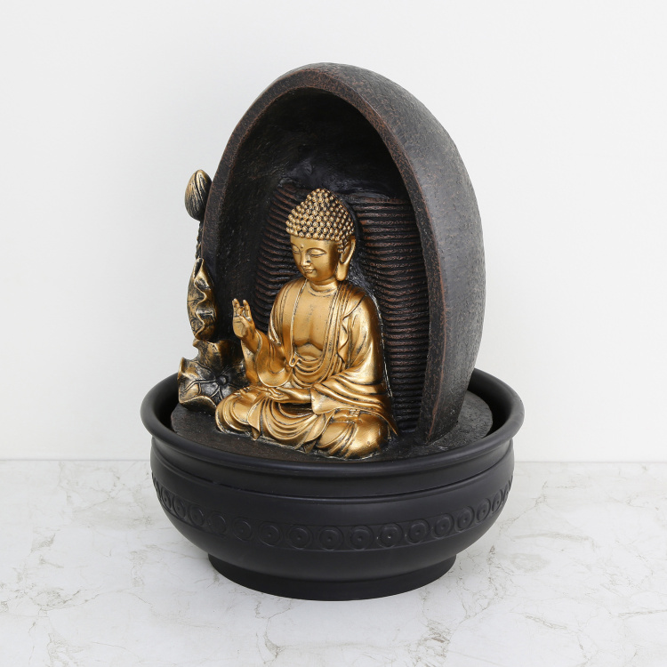Alpine-Fountain Single Pc. Buddha with Flower Fountain - Plastic - Multicolour