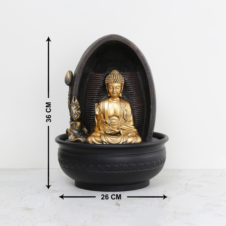 Alpine-Fountain Single Pc. Buddha with Flower Fountain - Plastic - Multicolour