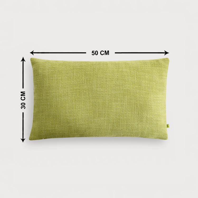 Colour Connect Plumon Green Textured Cushion Covers - 50x30cm - Set of 2