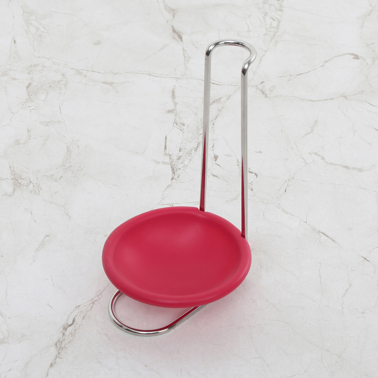 Rosemary Solid  Spoon Rest - Silicone - Spoon Rest - 10 cm  W x 10 cm  H - Red