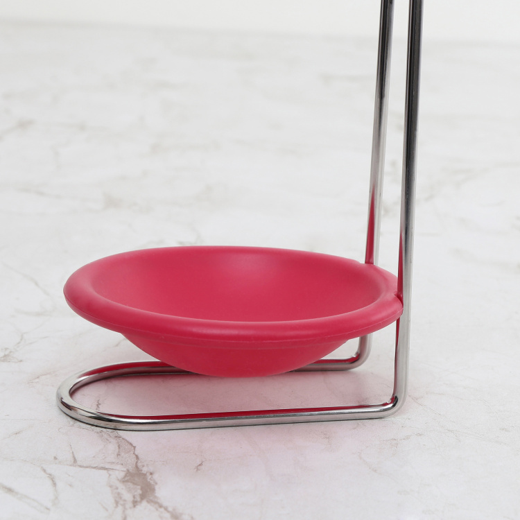 Rosemary Solid  Spoon Rest - Silicone - Spoon Rest - 10 cm  W x 10 cm  H - Red