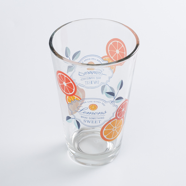 Raisa-Fruit Saga Printed Glasses & Tumblers - Glass - Juice - Glass - 12.6 cm H x 8.3 cm - Transparent
