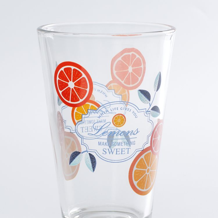 Raisa-Fruit Saga Printed Glasses & Tumblers - Glass - Juice - Glass - 12.6 cm H x 8.3 cm - Transparent