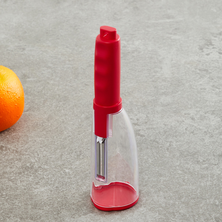 Rosemary Printed Graters and Peelers - Glass - Peeler with Storage 5.4 cm L x 20 cm H -Red