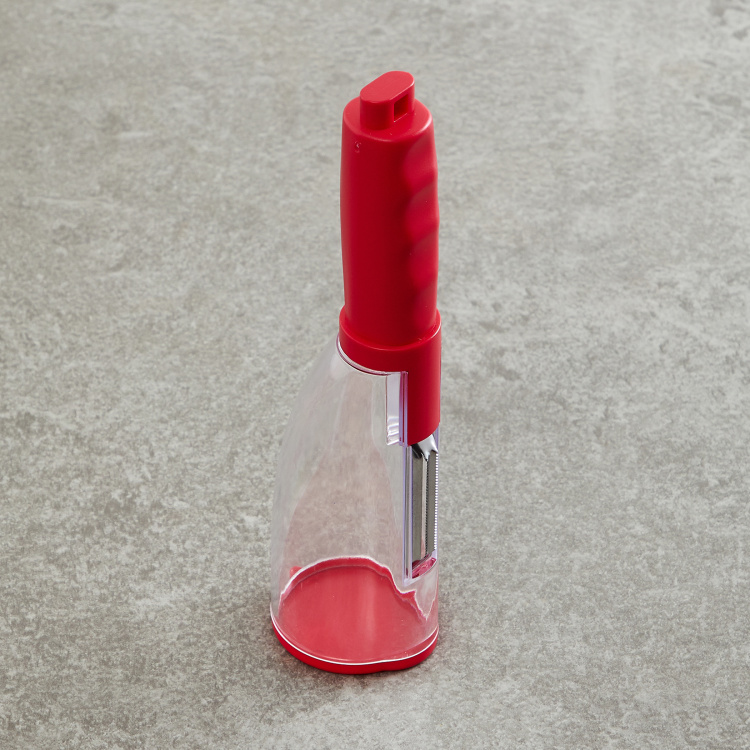 Rosemary Printed Graters and Peelers - Glass - Peeler with Storage 5.4 cm L x 20 cm H -Red